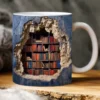 3D Bookshelf Mug Sublimation